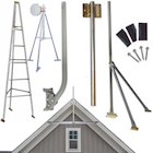 Tripod Antenna Mast Roof Peak Pitch and J Eave Mount
